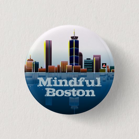 MindfulBoston Classic Skyline Button (Voorkant)