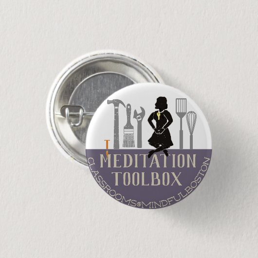 MindfulBoston's Meditation Toolbox Badge Ronde Button 3,2 Cm (Voorkant /achterkant)