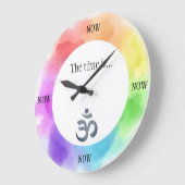 Mindfulness Clock with Chakra & OM Background Grote Klok (Hoek)