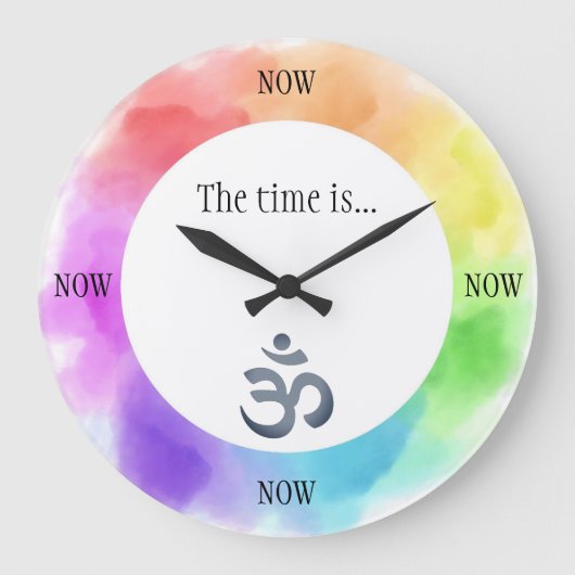 Mindfulness Clock with Chakra & OM Background Grote Klok (Voorkant)