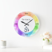 Mindfulness Clock with Chakra & OM Background Grote Klok (Huis)