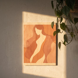Mindfulness Decor Abstract Vrouwelijk Wandsierkuns Hout Afdruk