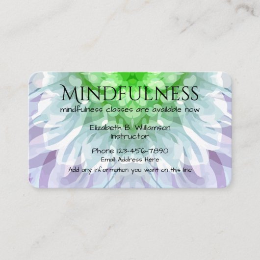 Mindfulness Dienstverlening Design Visitekaartje (Voorkant)