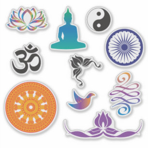 Mindfulness en boeddhistische symbolen sticker