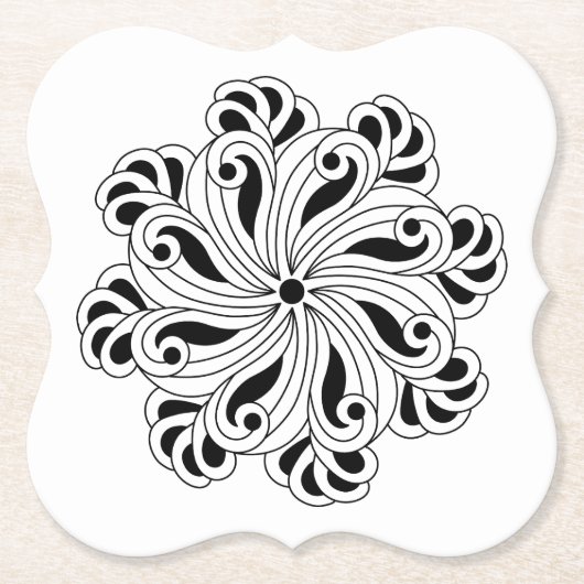 Mindfulness Flower Mandala Design Paper Onderzette Kartonnen Onderzetters (Voorkant)