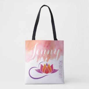 Mindfulness Gift Yoga Lotus Flower Add Name Tas