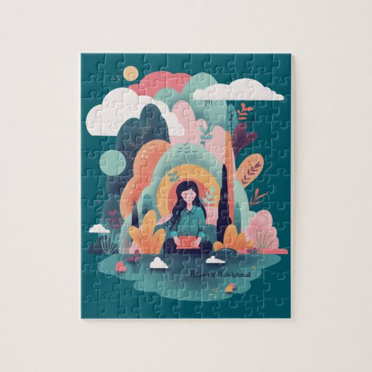 Mindfulness Girl in Nature Legpuzzel (Verticaal)