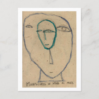 Mindfulness in gedachten. Boeddhistisch concept Briefkaart