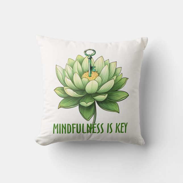 Mindfulness is de sleutel kussen (Voorkant)