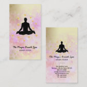 *~* Mindfulness Man Yoga Glitter Gold Meditation Visitekaartje (Voorkant / Achterkant)