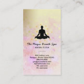 *~* Mindfulness Man Yoga Glitter Gold Meditation Visitekaartje (Achterkant)