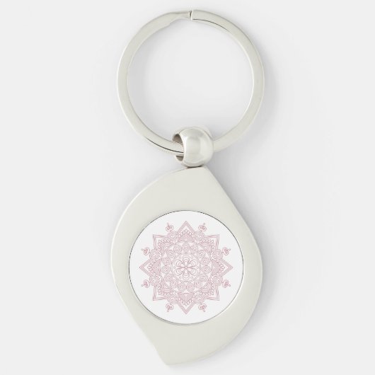 Mindfulness Mandala Design Metal Sleutelhanger (Voorkant)