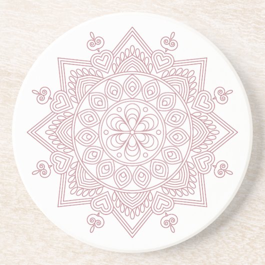 Mindfulness Mandala Design Zandsteen Onderzetter (Voorkant)