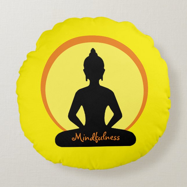 Mindfulness & Meditatie (Buddha Studio decor) Rond Kussen (Voorkant)