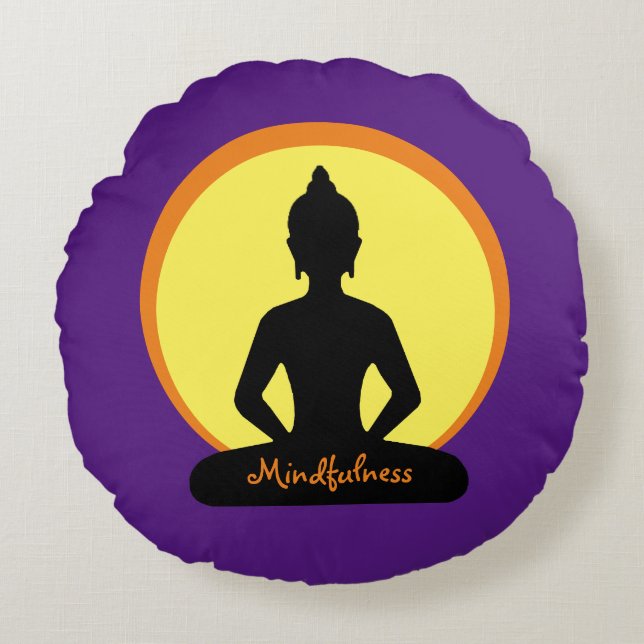 Mindfulness & Meditatie (Buddha Studio decor) Rond Kussen (Voorkant)