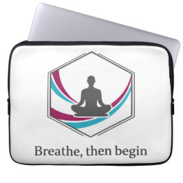 Mindfulness meditatie citaat ontwerp laptop sleeve