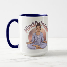 Mindfulness Meditatie Mok Navy Blauwe Combinatie