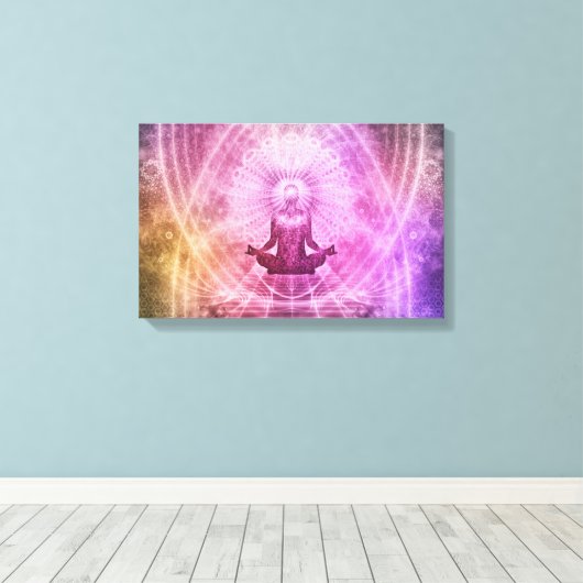 Mindfulness meditatie verpakt canvas afdruk (Insitu (Houten vloer))