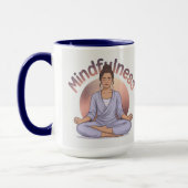 Mindfulness Meditation Mug Navy Blue Combo Mok (Links)