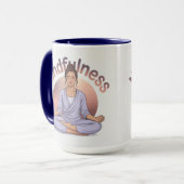 Mindfulness Meditation Mug Navy Blue Combo Mok (Voorkant links)