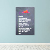 Mindfulness Muurkunst Letter Uitdrukkingen Krijtbo Canvas Afdruk (Insitu (Houten vloer))