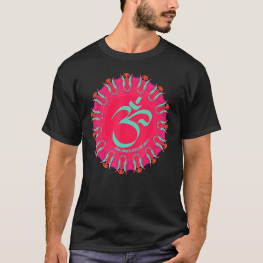 Mindfulness Om Ohm Mandala Buddhism Yoga Meditatio T-shirt (Voorkant)