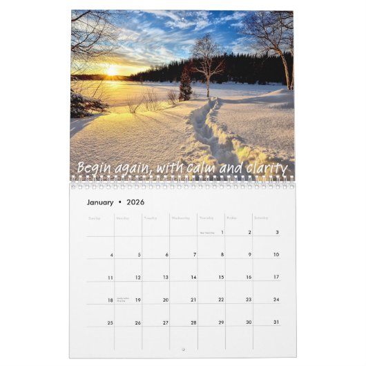 Mindfulness Positive Affirmations 2026 Calendar Kalender (Jan 2026)