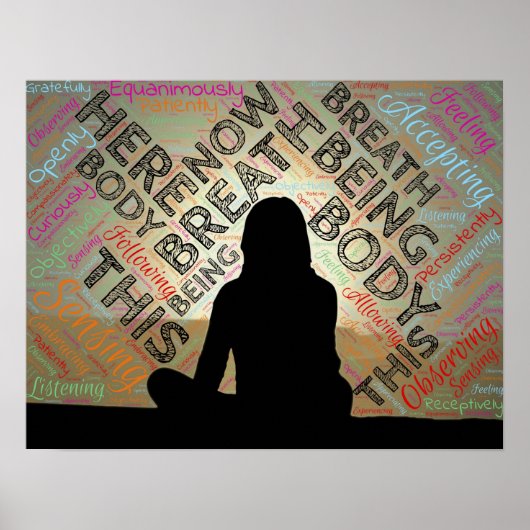 MINDFULNESS Poster Meditatie Adem Stilte (Voorkant)