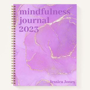 Mindfulness Purpleplein Pink Gold Waterverf gemarm Notitieboek