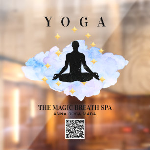 ** Mindfulness Reiki Man Yoga Gold Meditation Raamsticker