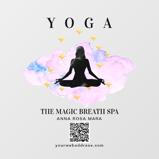 ** Mindfulness Reiki Woman Yoga Gold Meditation Raamsticker (Vel)