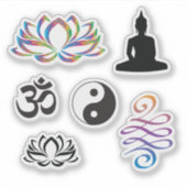 Mindfulness symbolen instellen sticker (Voorkant)