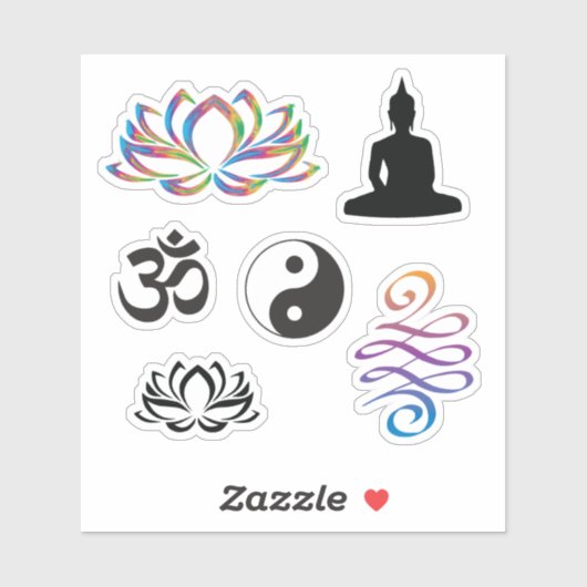 Mindfulness symbolen instellen sticker (Vel)
