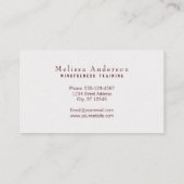 Mindfulness Training Soft Mauve Healing Buddha Visitekaartje (Achterkant)