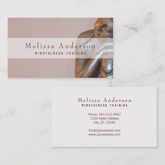 Mindfulness Training Soft Mauve Healing Buddha Visitekaartje (Voorkant / Achterkant)