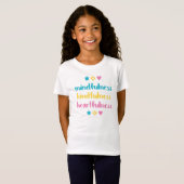 Mindfulness, vriendelijkheid, oplettendheid t-shirt (Voorkant volledig)