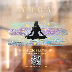 ** Mindfulness Vrouw Yoga Magische Meditatie Reiki Raamsticker