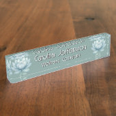 Mindfulness Wellness Consultant Zen Lotus Blauwgro Naambordje (Zijkant)