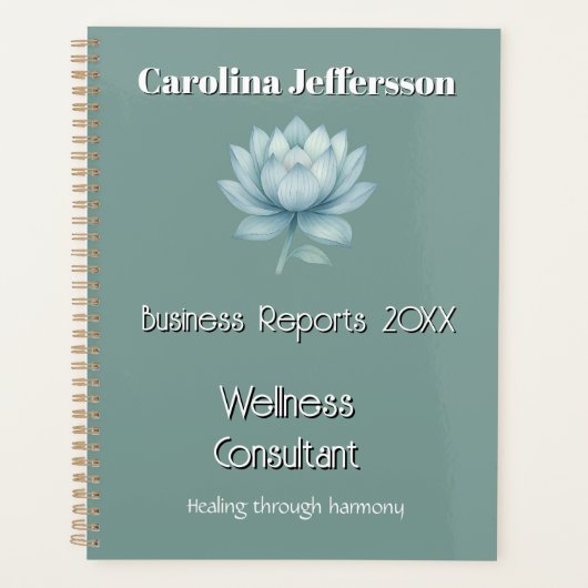 Mindfulness Wellness Consultant Zen Lotus Blauwgro Planner (Voorkant)