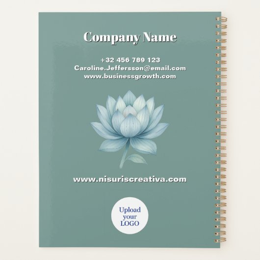 Mindfulness Wellness Consultant Zen Lotus Blauwgro Planner (Achterkant)