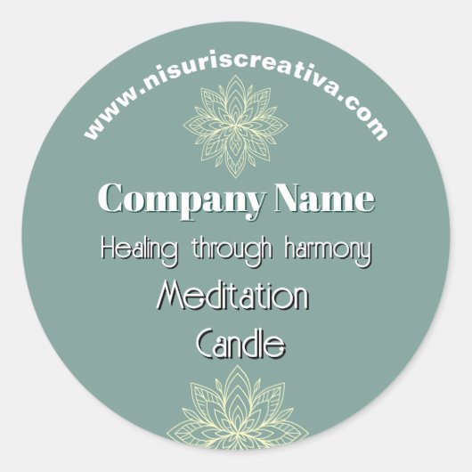 Mindfulness Wellness Consultant Zen Lotus Blauwgro Ronde Sticker (Voorkant)