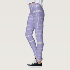 Mindfulness Welzijn Woorden Typografisch Patroon Leggings