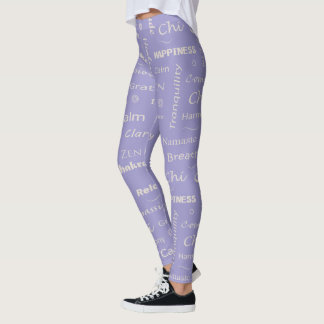 Mindfulness Welzijn Woorden Typografisch Patroon Leggings