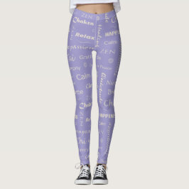 Mindfulness Welzijn Woorden Typografisch Patroon Leggings