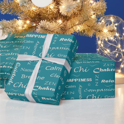 Mindfulness Woorden Patroon Cadeaupapier (Feestdagen)