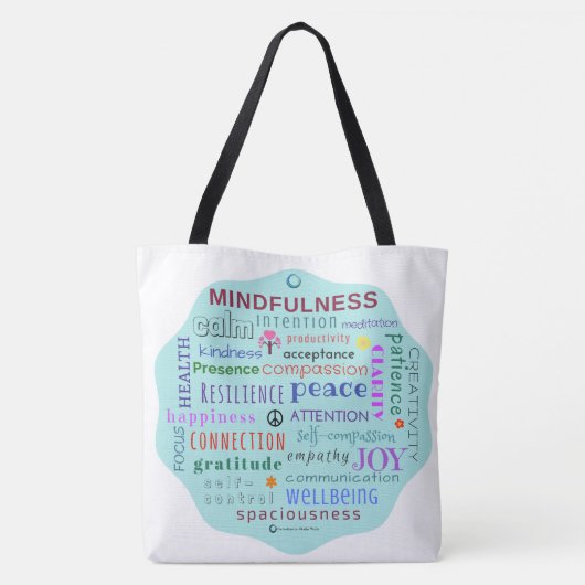 Mindfulness Word Jumble Canvas tas (Achterkant)