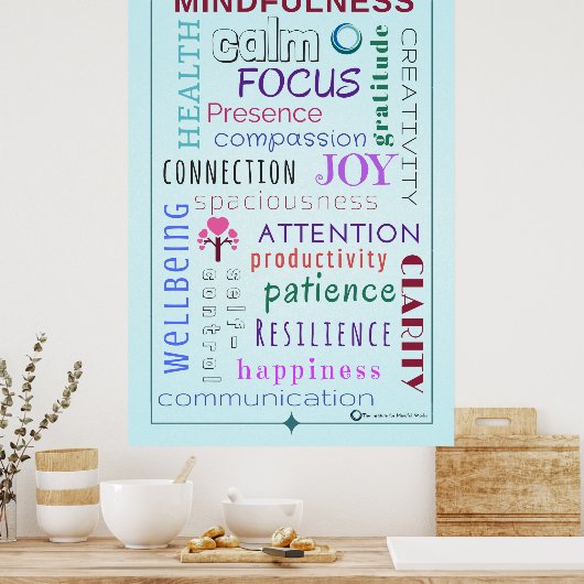 Mindfulness Word Jumble Poster (Keuken)