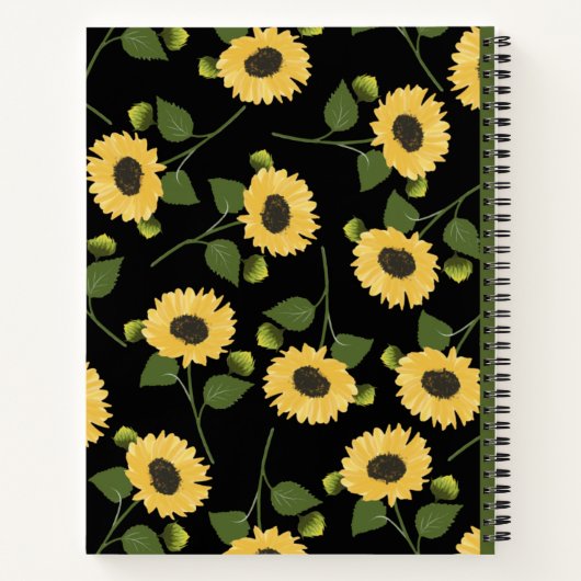 Mindfulness Zonnebloemcomposiet spiraal Notitieboek (Achterkant)