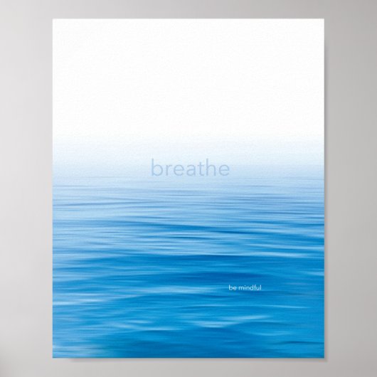 Mindheid blauw en wit water minimalistisch poster (Voorkant)