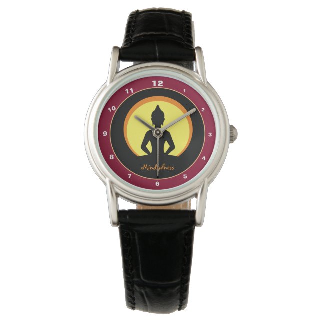 Mindheid en Meditatie Design Watch Boeddha/monk Horloge (Voorkant)